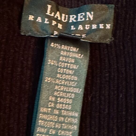 Vintage 90s Ralph Lauren, Med petite double breasted, sweater blazer cardigan - Picture 4 of 9